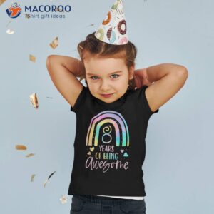 8 years of being awesome rainbow tie dye 8th birthday girl shirt tshirt 2