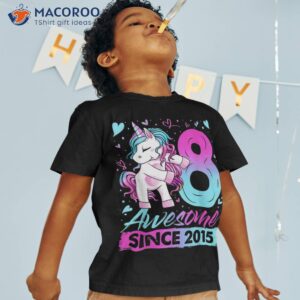 8 years old flossing unicorn gifts 8th birthday girl party shirt tshirt 1