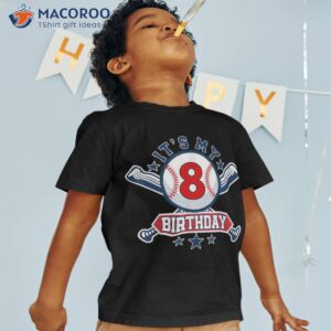 8 years old kids baseball player 8th birthday party boys shirt tshirt