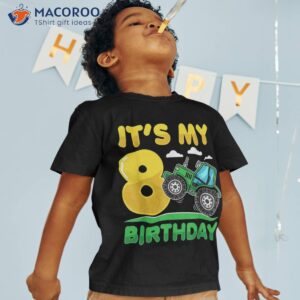 8 Years Old Kids Tractor Farm 8th Birthday Party Boys Girls Shirt