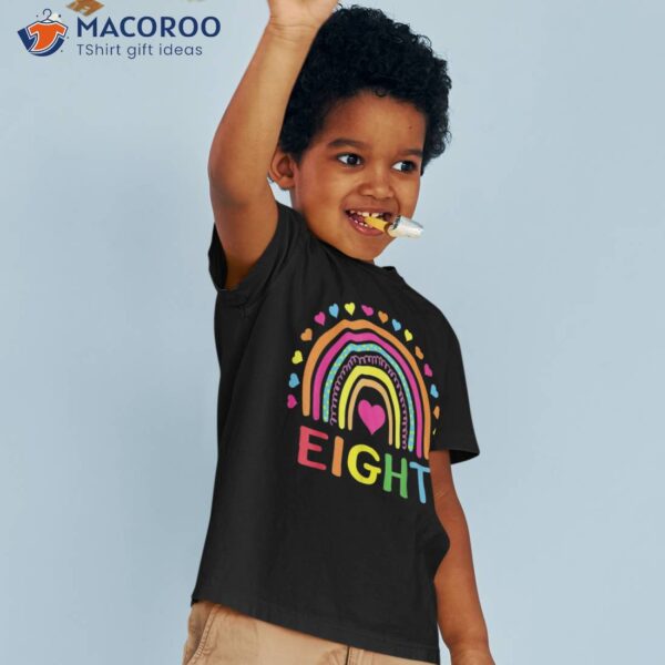 8 Years Old Rainbow 8th Birthday Gift For Girls Boys Kids Shirt