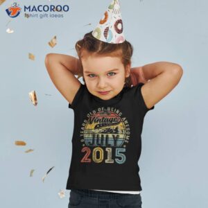 8th birthday gift for vintage awesome since july 2015 shirt tshirt 2