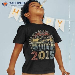 8th birthday gift for vintage awesome since july 2015 shirt tshirt