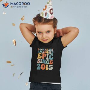 8th birthday groovy legendary awesome epic since 2015 decor shirt tshirt 2