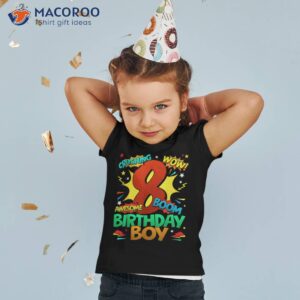 8th birthday kids comic style boys 8 year old gifts shirt tshirt 2