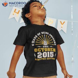 8th Birthday Vintage Guitarist Guitar Lovers October 2015 Shirt