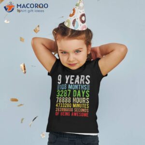 9 Year Old Boy Awesome 9th Birthday Party Kids Shirt