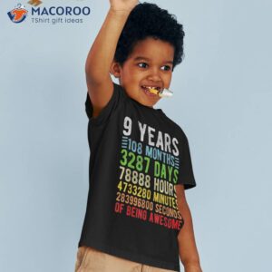 9 year old boy awesome 9th birthday party kids shirt tshirt 3