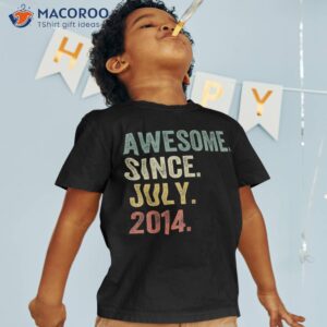 9 Year Old Gifts 9th Birthday Boys Awesome Since July 2014 Shirt
