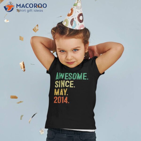 9 Year Old Gifts Awesome Since May 2014 9th Birthday Boys Shirt