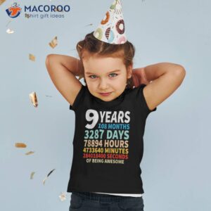 9 years old 9th birthday gifts vintage 108 months kid shirt tshirt 2