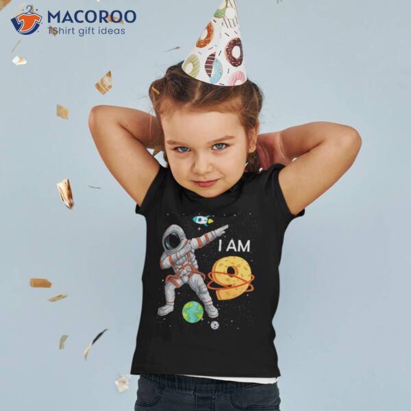 9 Years Old Birthday Boy Astronaut Space 9th B-day Shirt