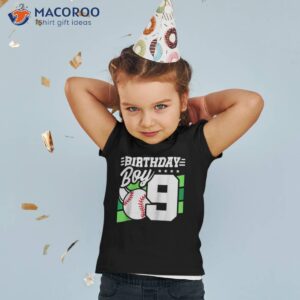 9th birthday baseball party boy shirt tshirt 2