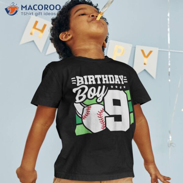 9th Birthday Baseball Party Boy Shirt