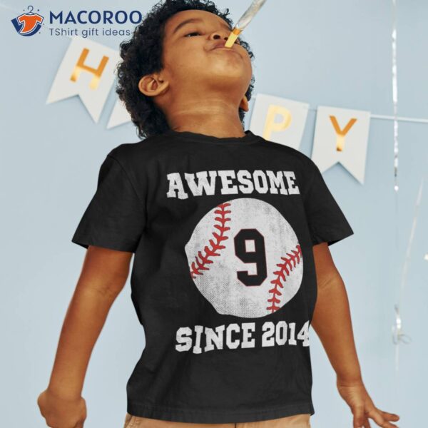 9th Birthday Baseball Player 9 Years Old Vintage Sports Shirt