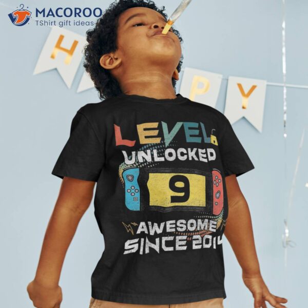 9th Birthday Boy Level 9 Unlocked Awesome 2014 Video Gamer Shirt