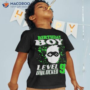 9th birthday boy level 9 unlocked year old shirt tshirt 1