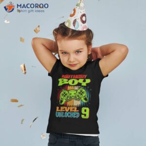 9th birthday boy level 9 unlocked year old shirt tshirt 2