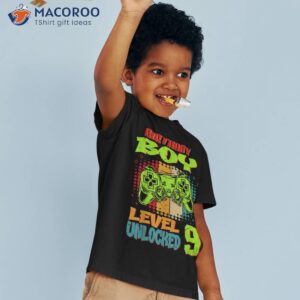 9th birthday boy level 9 unlocked year old shirt tshirt 3