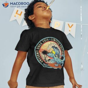 9th birthday retro dinosaur boys awesome since 2014 gifts shirt tshirt