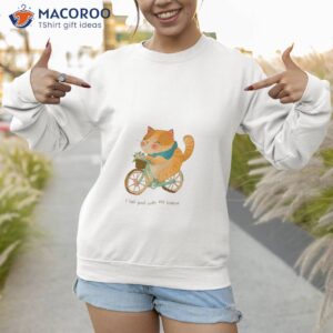 a cat riding bicycle shirt sweatshirt 1