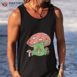 aesthetic frog with mushroom hat kids cute cottagecor shirt tank top