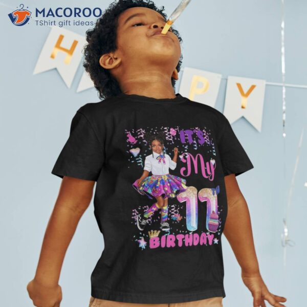 African American Black Girl 11 Year Old Its My 11th Birthday Shirt