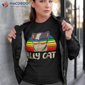 Ally Cat Shirt Lgbtq+ Lgbt Flag