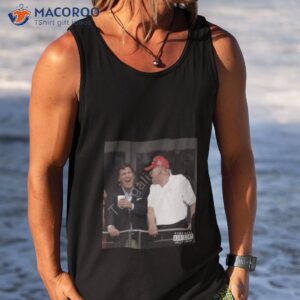 alx wearing tucker carlson and trump shirt tank top