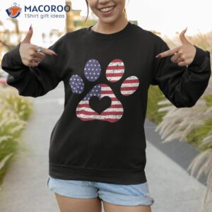 america flag shirt dog patriot 4th of july paw print sweatshirt 1