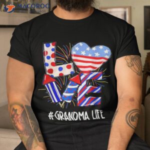 american flag fireworks love grandma 4th of july patriotic shirt tshirt