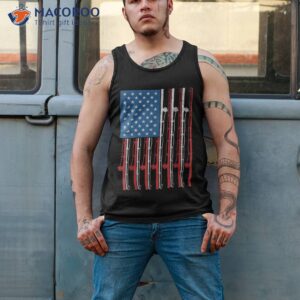 american flag fishing rod fathers day dad papa boys kids shirt tank top 2