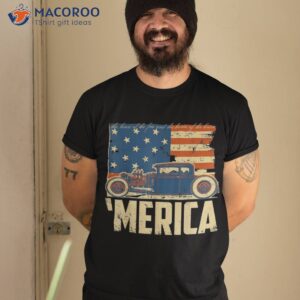 american flag hot rod custom car merica 4th of july shirt tshirt 2