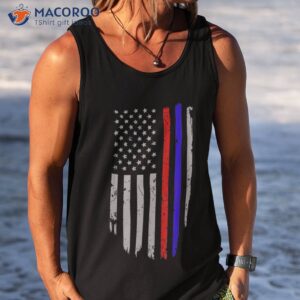 american flag red blue thin line apparel firefighter police shirt tank top