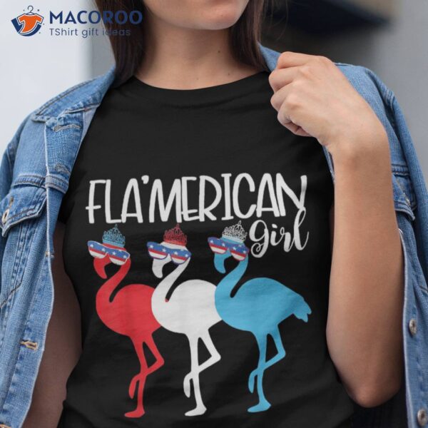 American Girls Patriotic July 4th I Red White Blue Flamingo Shirt