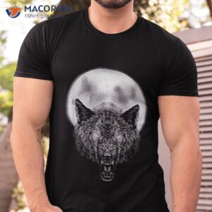 Animal Lover In The Nature With Silhouette Of Abstract Wolf Shirt