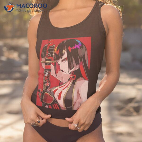 Anime Girl Samurai Waifu Japanese Aesthetic Otaku Kawaii Shirt