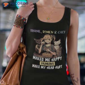 anime ra and cats makes me happy humans make my head hurt shirt tank top 4