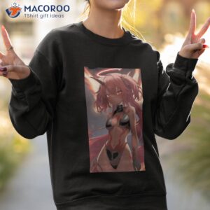 anime sexy red oni tattooed girl waifu with a horn shirt sweatshirt 2