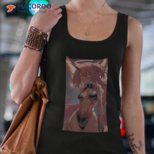 anime sexy red oni tattooed girl waifu with a horn shirt tank top 4