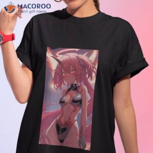 anime sexy red oni tattooed girl waifu with a horn shirt tshirt 1 1