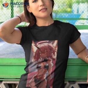 anime sexy red oni tattooed girl waifu with a horn shirt tshirt 1