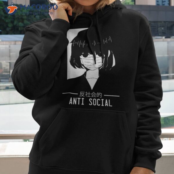 Anti Social Japanese Text Aesthetic Vaporwave Anime Gift Shirt