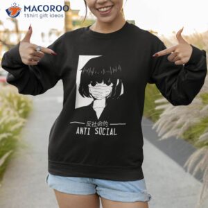 anti social japanese text aesthetic vaporwave anime gift shirt sweatshirt