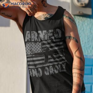 armed and dadly funny deadly father for fathers day usa flag shirt tank top 1