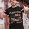 Armed And Dadly Vintage Father’s Day Dad Jokes Us Flag Shirt