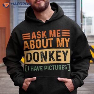 Ask Me About My Donkey Parents Mom Dad Retro Parent Day Shirt