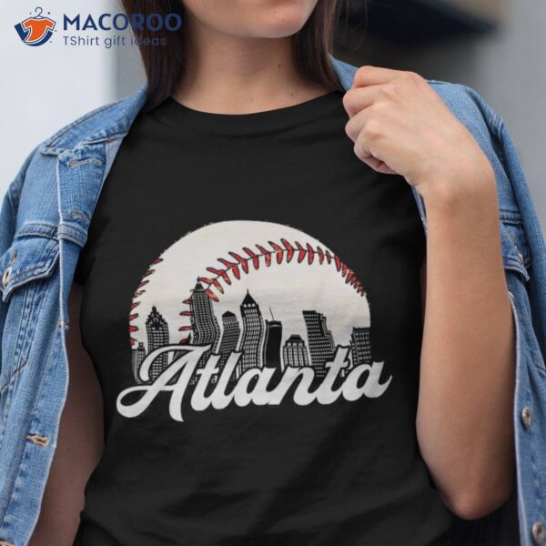 Atlanta Baseball Skyline Cityscape Shirt