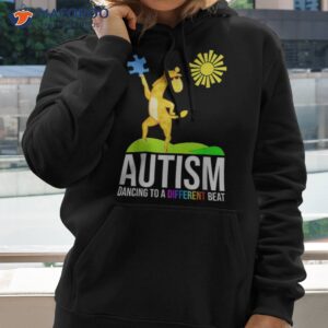 autism dancing to a different beat funny awareness giraffe shirt hoodie 2