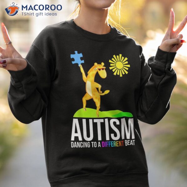 Autism Dancing To A Different Beat Funny Awareness Giraffe Shirt